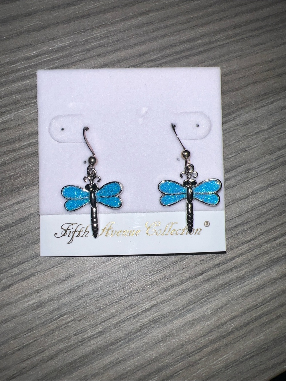 Fifth Avenue Collection Blue Dragonfly Drop Earrings